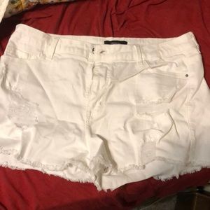 White Jean Shorts
